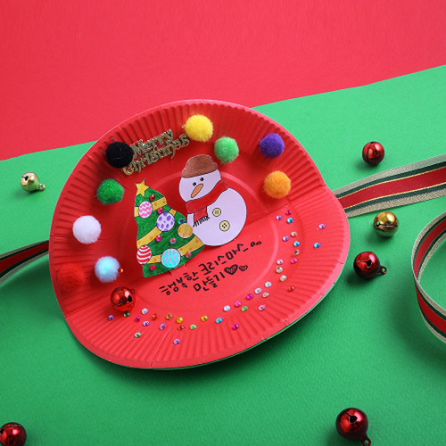 우드 DIY 종이접시 입체카드 만들기세트(크리스마스 카드)