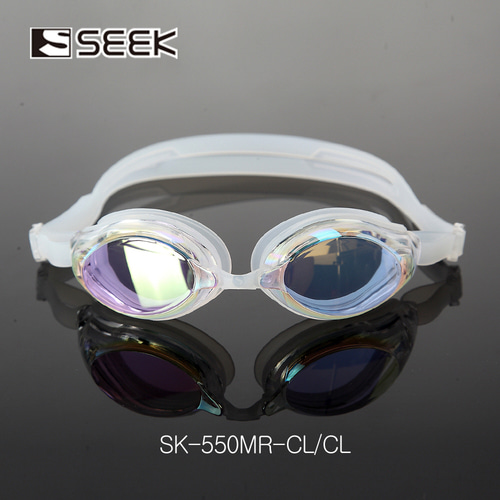 스타 SEEK 성인용 미러코팅 물안경 클리어 SK-550MRWH